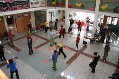 Jonglieren in der Aula