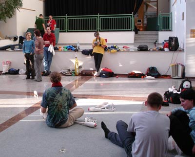 Faulenzen in der Aula